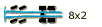 eight-wheeler with two driven wheels and two steered front axles